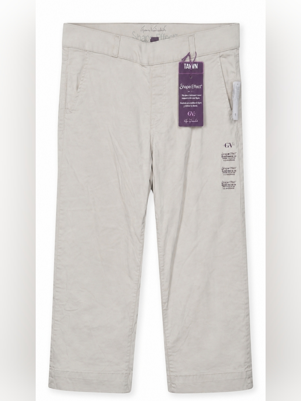Gloria Vanderbilt High-Rise Straight Crop Jeans - Light Beige